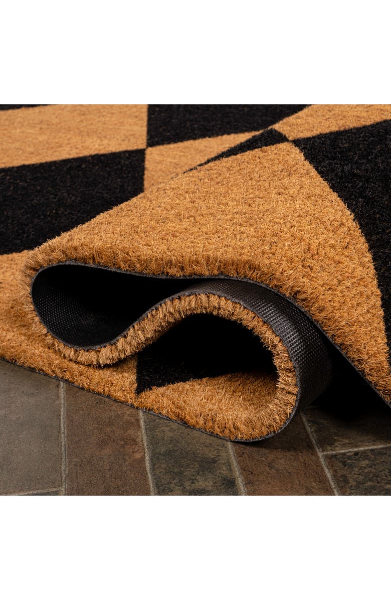 JONATHAN Y Peater Classic Casual Commerical Natural Coir Mat Indoor/Outdoor, Alternate, color, Natural Black Geo