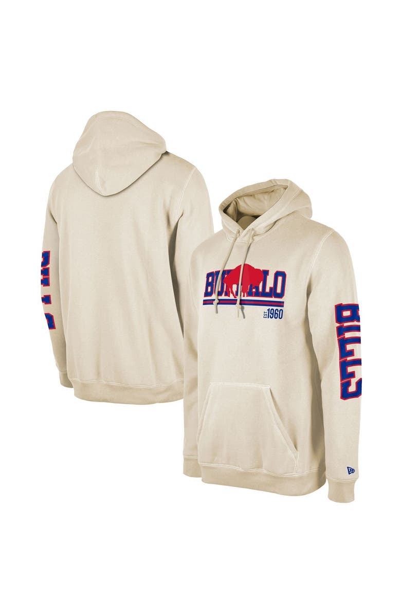 New Era Men's New Era Cream Buffalo Bills Third Down Historic Pullover Hoodie, Alternate, color,