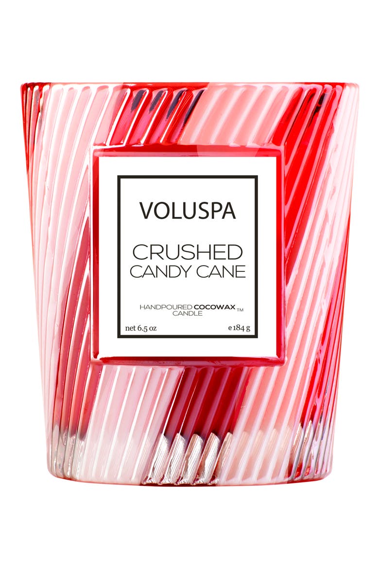 Crushed Candy Cane Boxed Classic Candle, Alternate, color, RED & WHITE