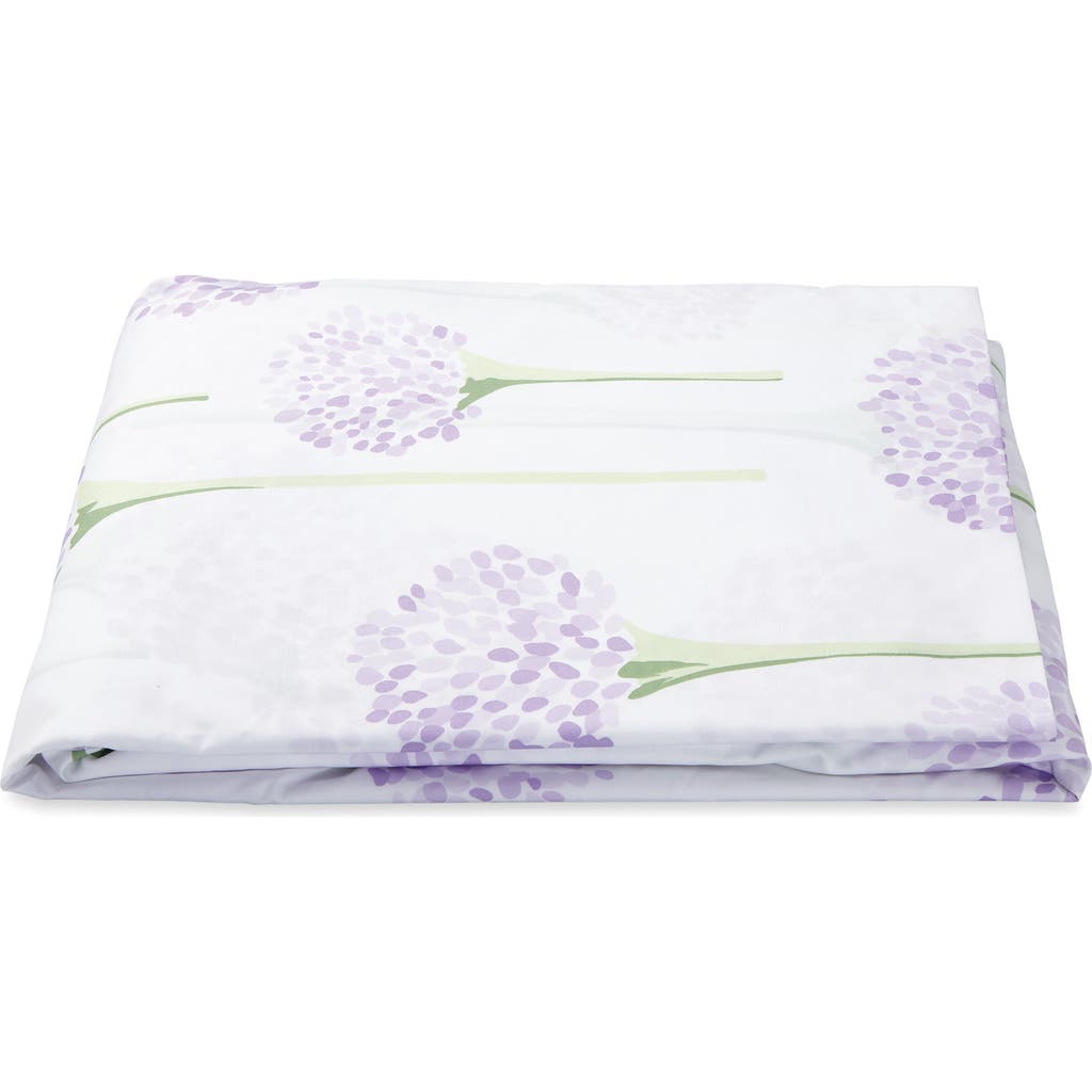 Matouk Floral Cotton Percale Fitted Sheet In Lavender