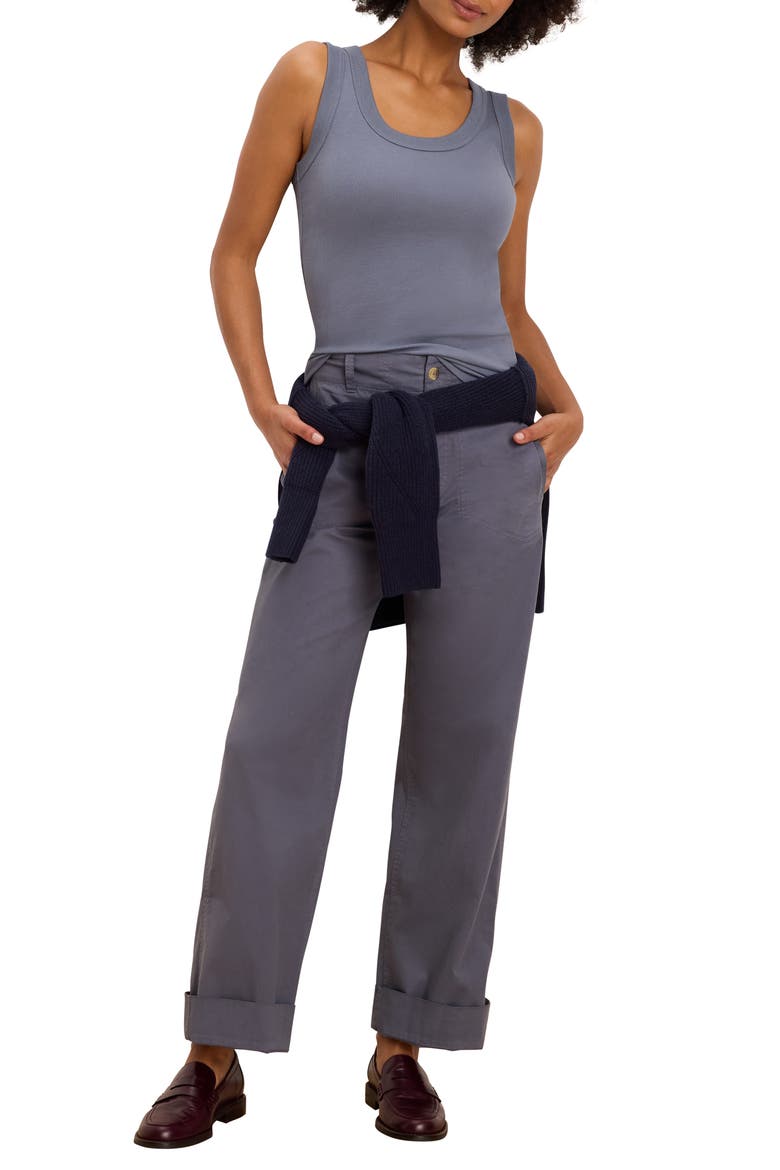 Perfect Knit Rib Scoop Neck Tank, Alternate, color, BLUESTONE