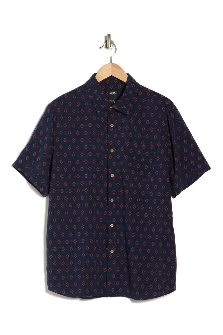 Venice Relaxed Fit Short Sleeve Button-Up Shirt, Alternate, color, NOCTURNE