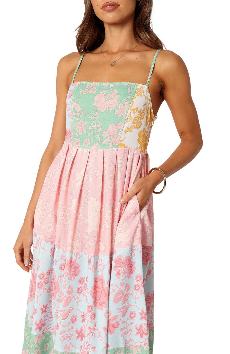 Petal & Pup Shelby Mixed Floral Midi Sundress, Alternate, color, Green Multi