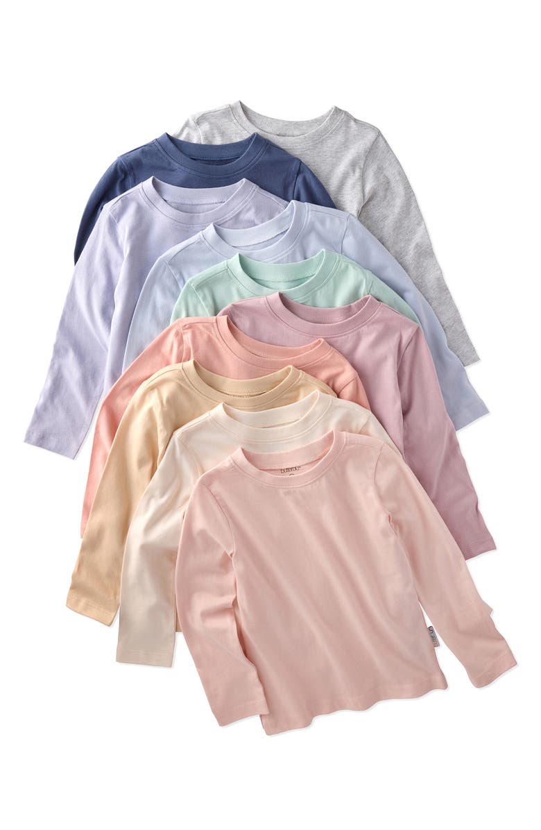 BUTTERBLU Kids' London Assorted 10-Pack Organic Cotton T-Shirt, Main, color, Sorbet Frost Rainbow