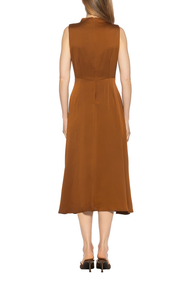 Opal Sleeveless Fit & Flare Midi Dress, Alternate, color, BROWN