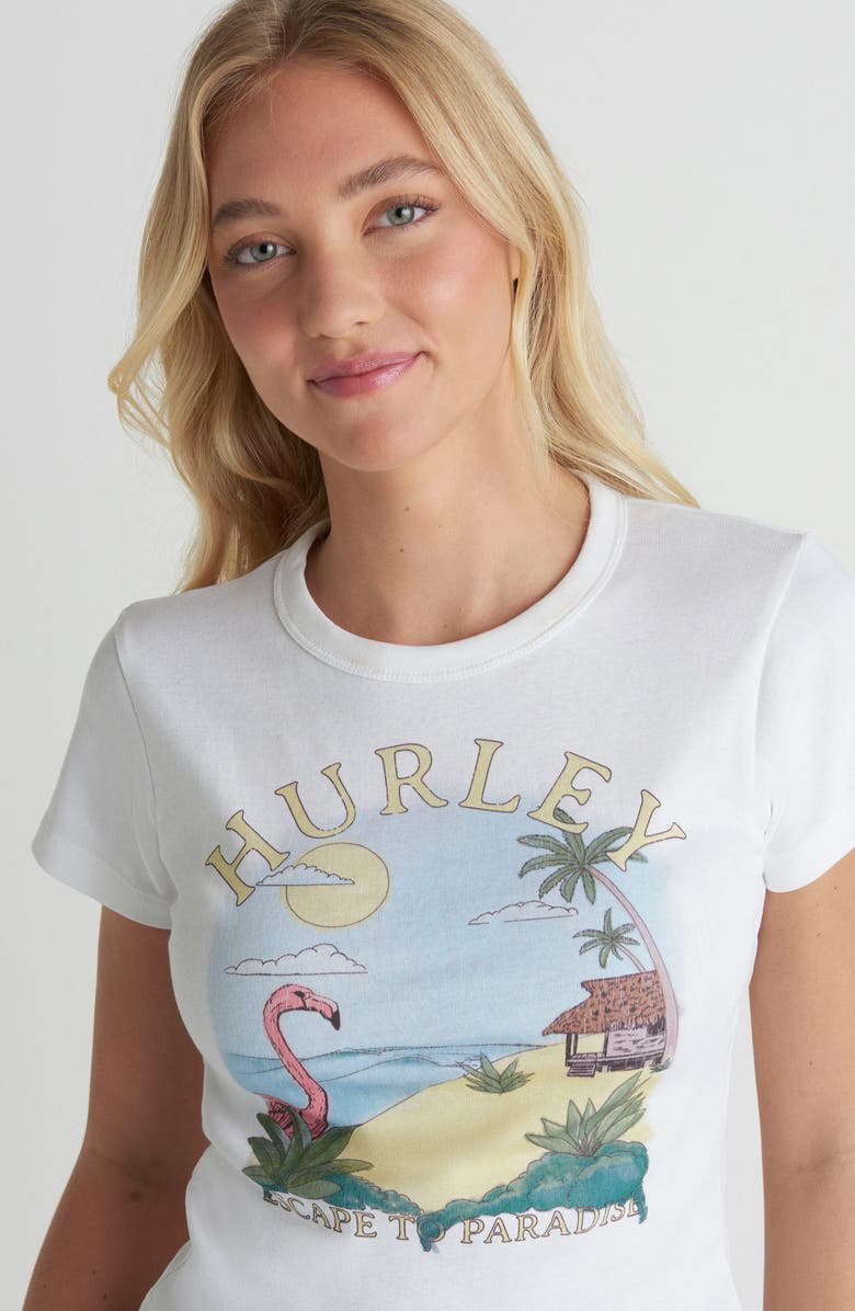 Hurley Casa Del Hurley Graphic Crop T-Shirt, Alternate, color, White