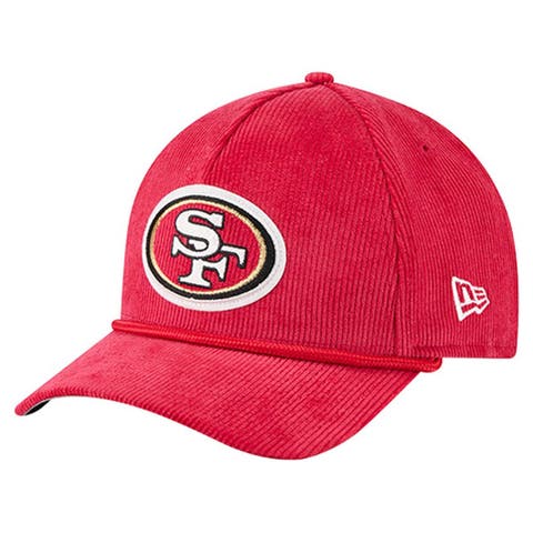 Men's New Era Scarlet San Francisco 49ers Cord Corduroy 9FORTY A-Frame Adjustable Hat