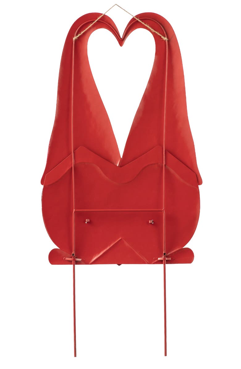 Glitzhome 30"H Valentine's Metal Gnome Couple Yard Stake, Alternate, color, Red