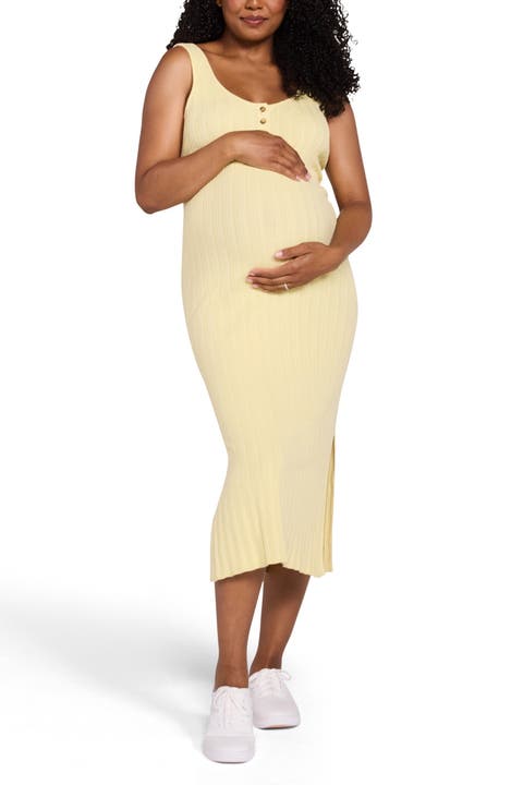 Sleeveless Nursing Henley Midi Dress