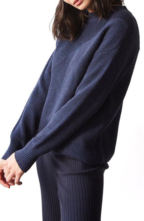 Oyun The Angled Rib Helm Sweater In Blue