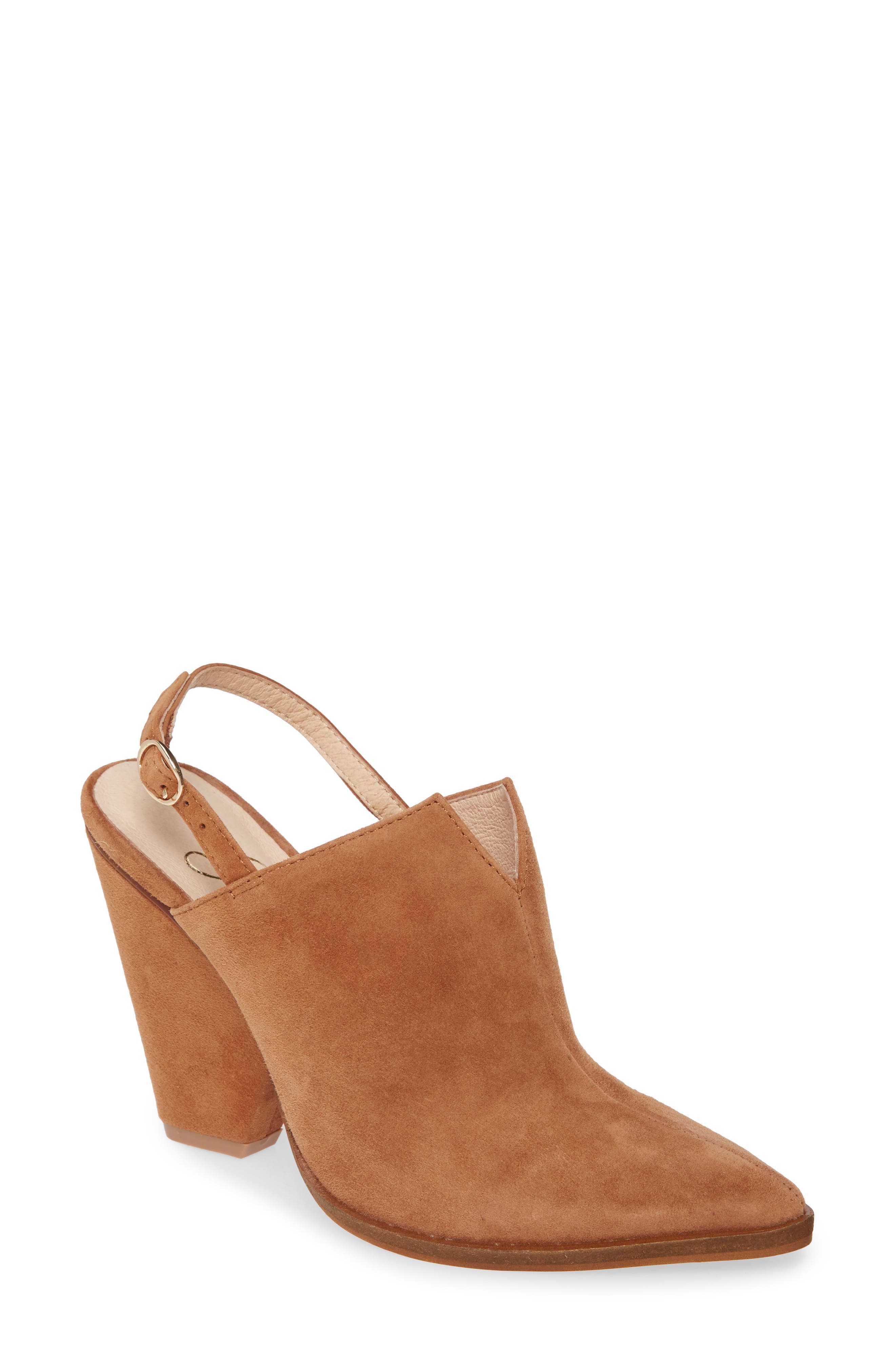 Kim Pointed Toe Slingback Pump, Main, color, CHESTNUT SUEDE