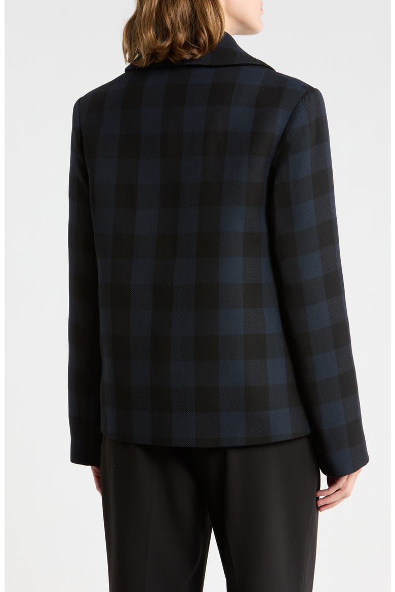Windowpane Wool Peacoat, Alternate, color, BLUE/ BLACK