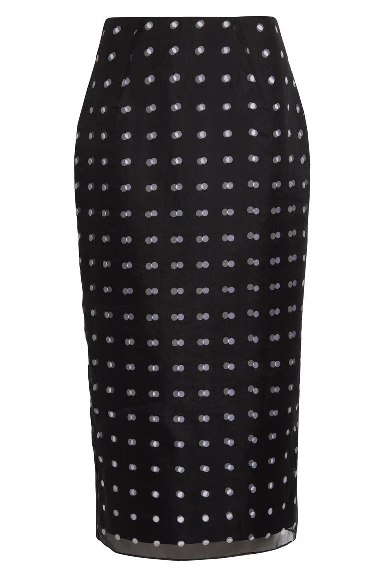 Bethan Layered Polka Dot Silk Organza Midi Skirt, Alternate, color, BLACK POLKA DOT