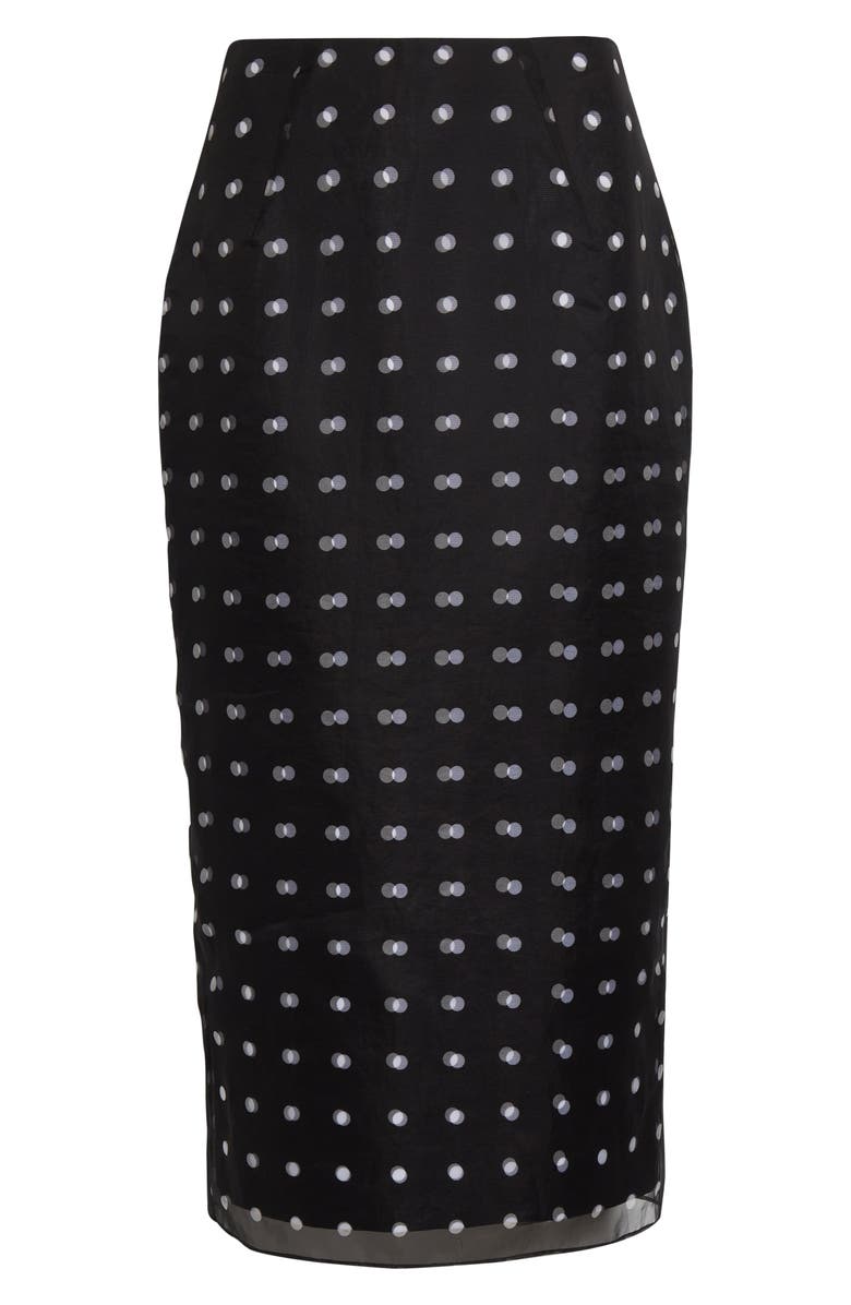 Emilia Wickstead Bethan Layered Polka Dot Silk Organza Midi Skirt, Alternate, color, Black Polka Dot