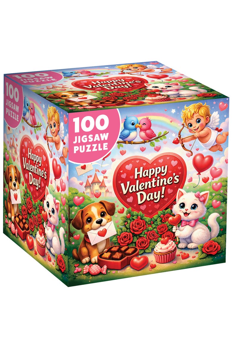 Valentine's Day 100 Piece Puzzle - Cutie Pies - 10"x10", Main, color, Multicolor