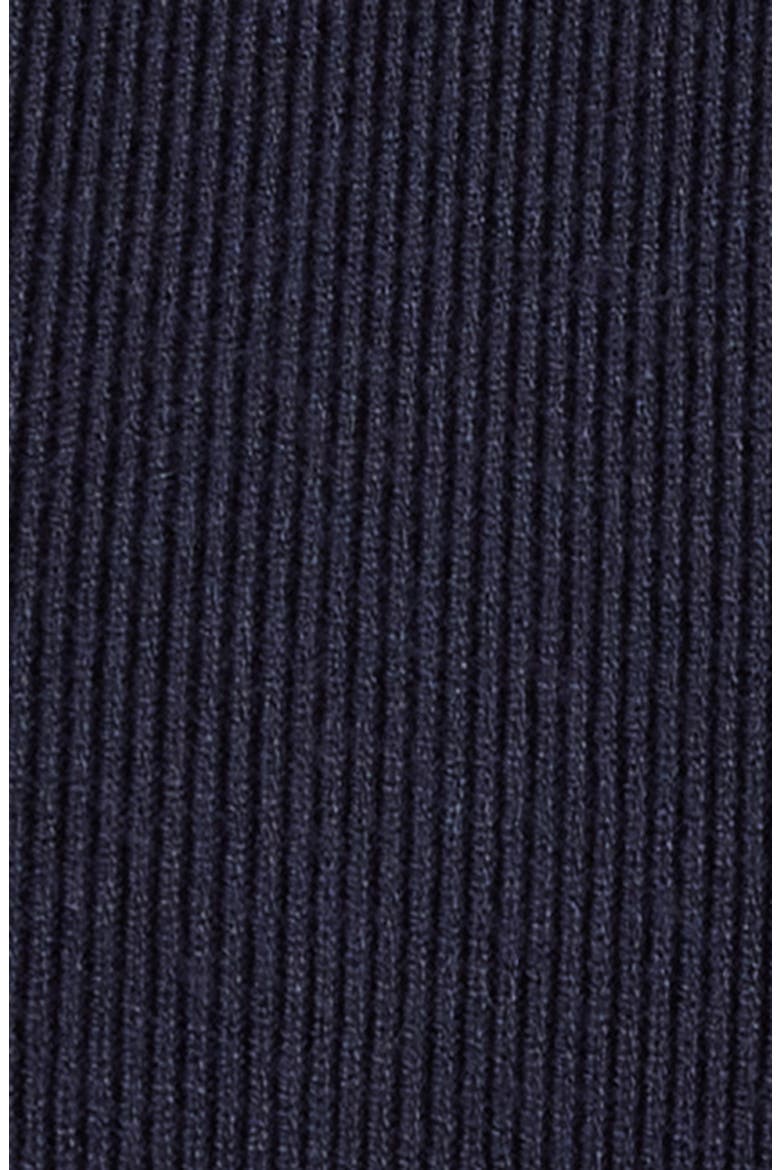 Zaya Mock Neck Long Sleeve Rib Dress, Alternate, color, NAVY/BLACK