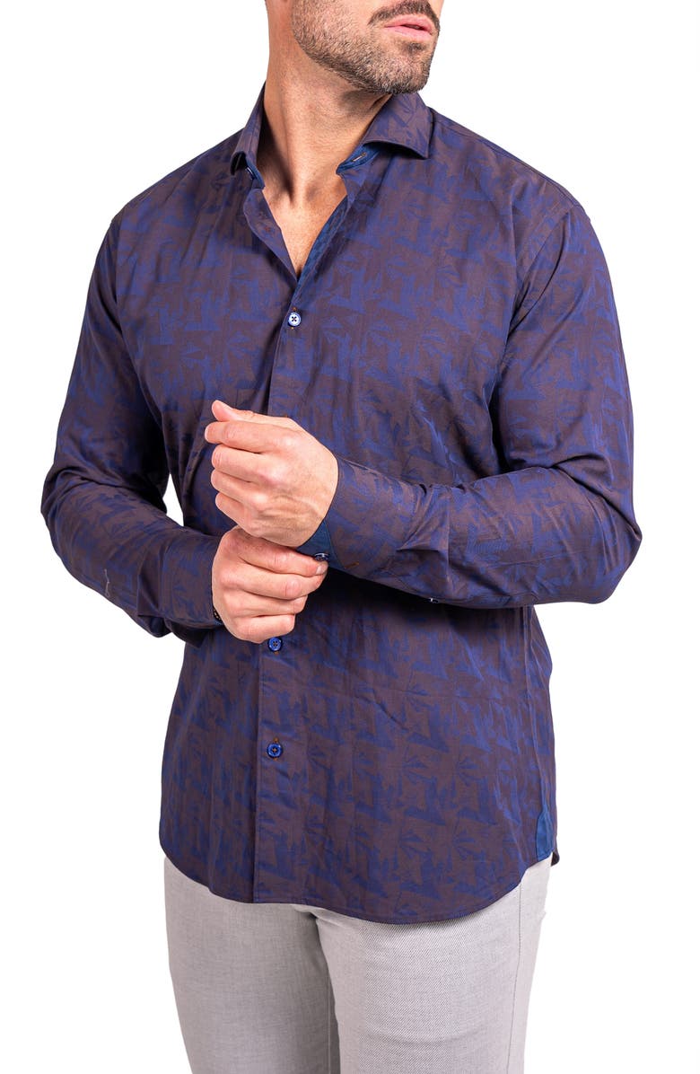 Maceoo Einstein Ascension Contemporary Fit Button-Up Shirt, Alternate, color, Blue