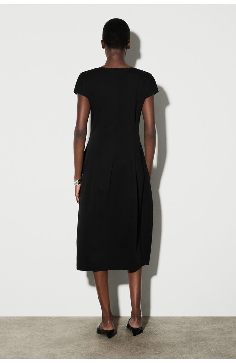 COS Sculptural Jersey Midi Dress, Alternate, color, Black