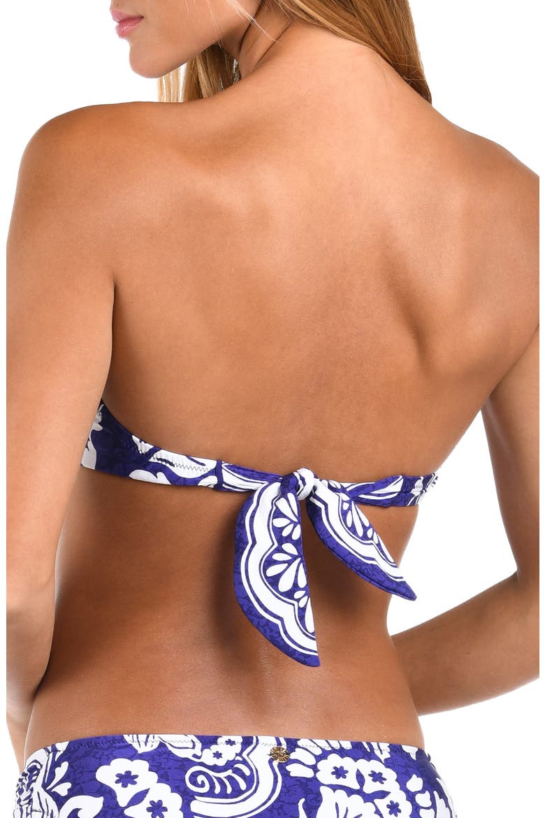 Floral Bandeau Bikini Top, Alternate, color, ULTRAMARINE