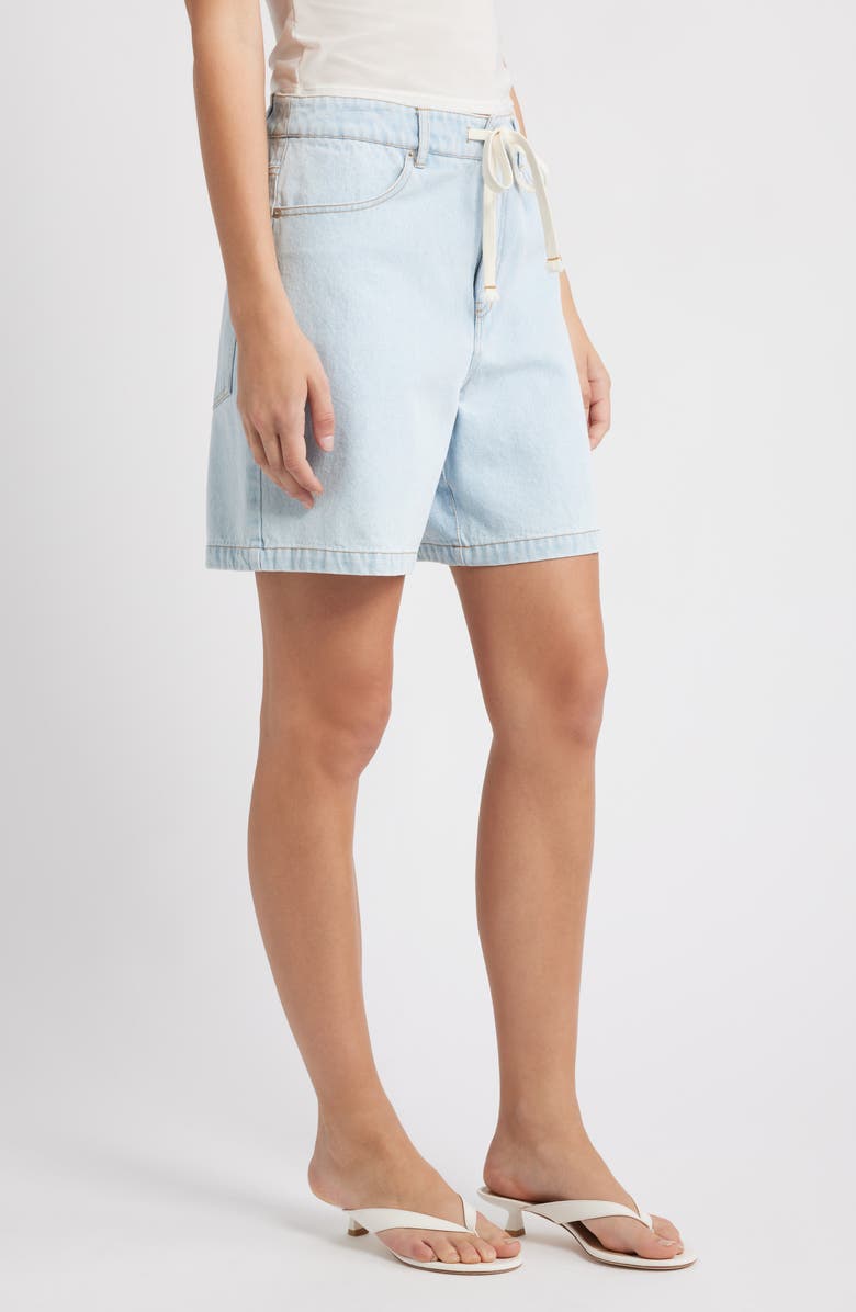 WAYF Rowan Denim Drawstring Shorts, Alternate, color, Light Wash