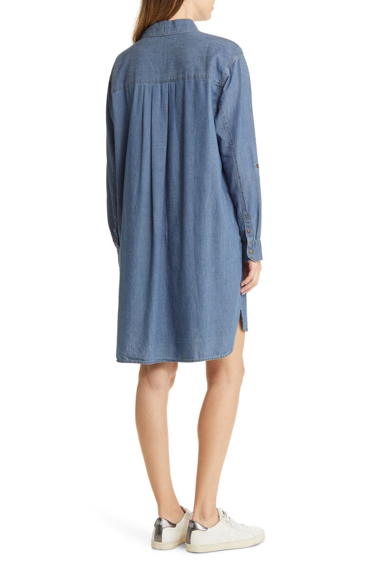 Long Sleeve Chambray Shirtdress, Alternate, color, MEDIUM WASH