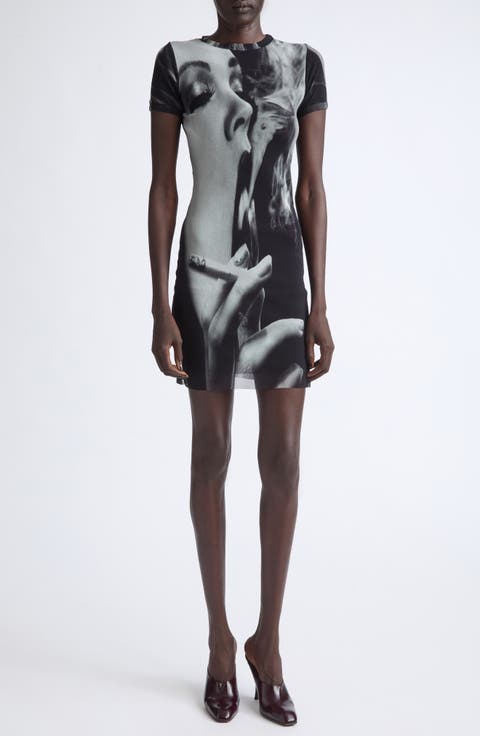 Smoking Printed Mesh Minidress