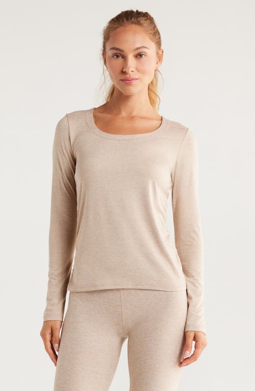 Zella Restore Soft Lite Ruched Long Sleeve T-shirt In Neutral