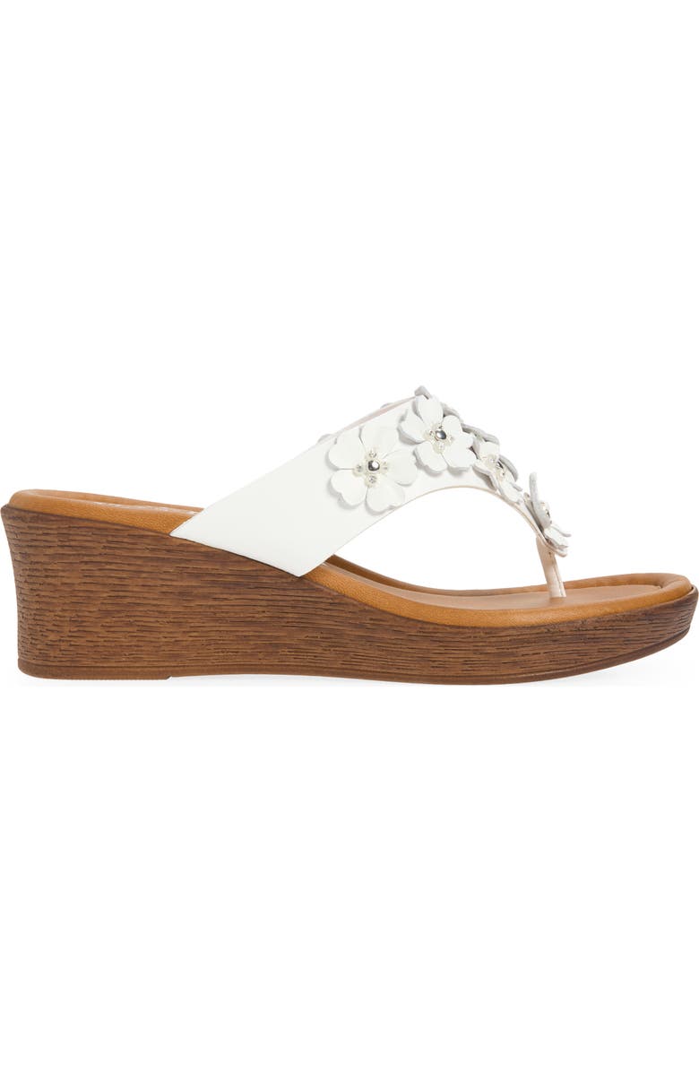 ITALIAN SHOEMAKERS Brynne Floral Wedge Sandal, Alternate, color, White