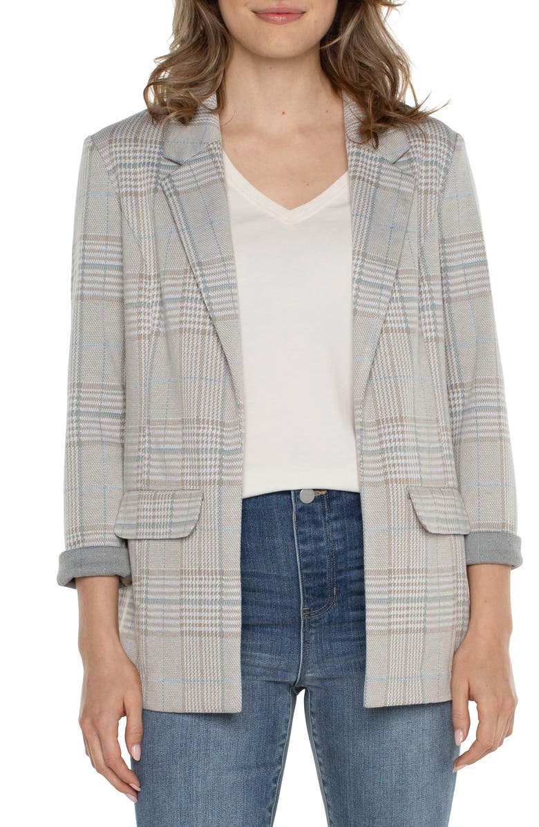 Liverpool Los Angeles Plaid Boyfriend Blazer, Main, color,