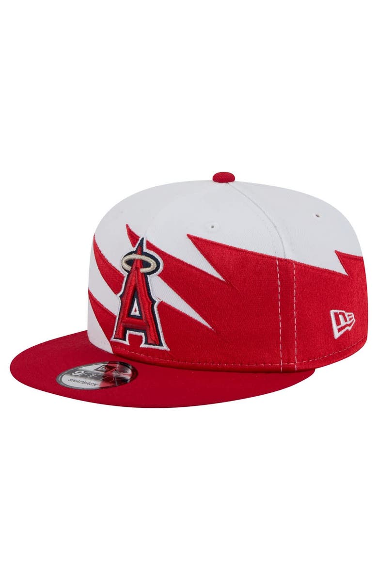 New Era Men's New Era Red/White Los Angeles Angels Jagged 9FIFTY Snapback Hat, Main, color, 