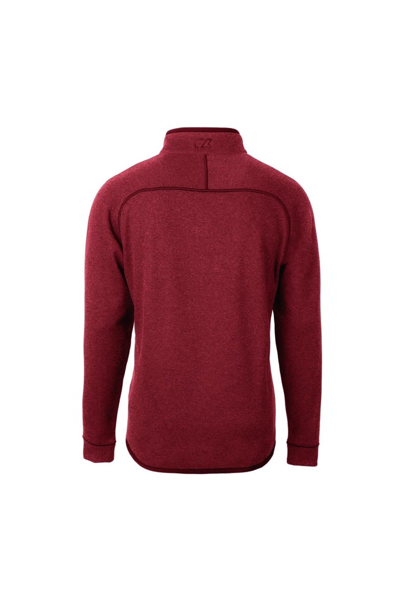 Men's Cutter & Buck  Heather Red Louisville Cardinals Alumni Logo Mainsail Sweater-Knit Half-Zip Pullover Jacket, Alternate, color, Heather Red