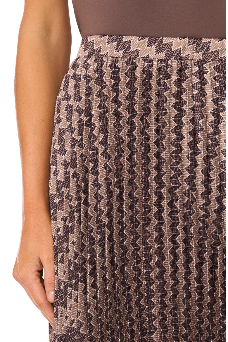 Zig Zag Pleated Skirt, Alternate, color, COVERT GRN