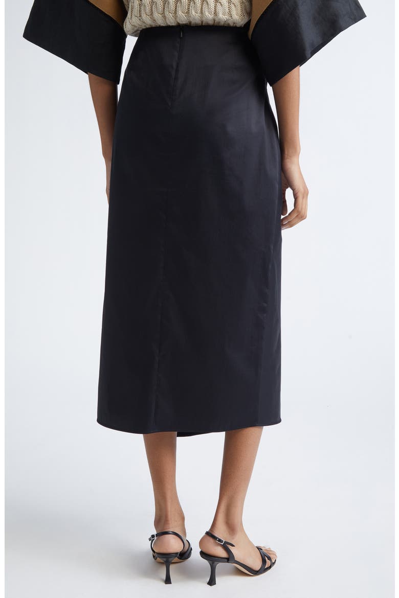 Paggi Asymmetrical Stretch Sateen Midi Skirt, Alternate, color, BLACK