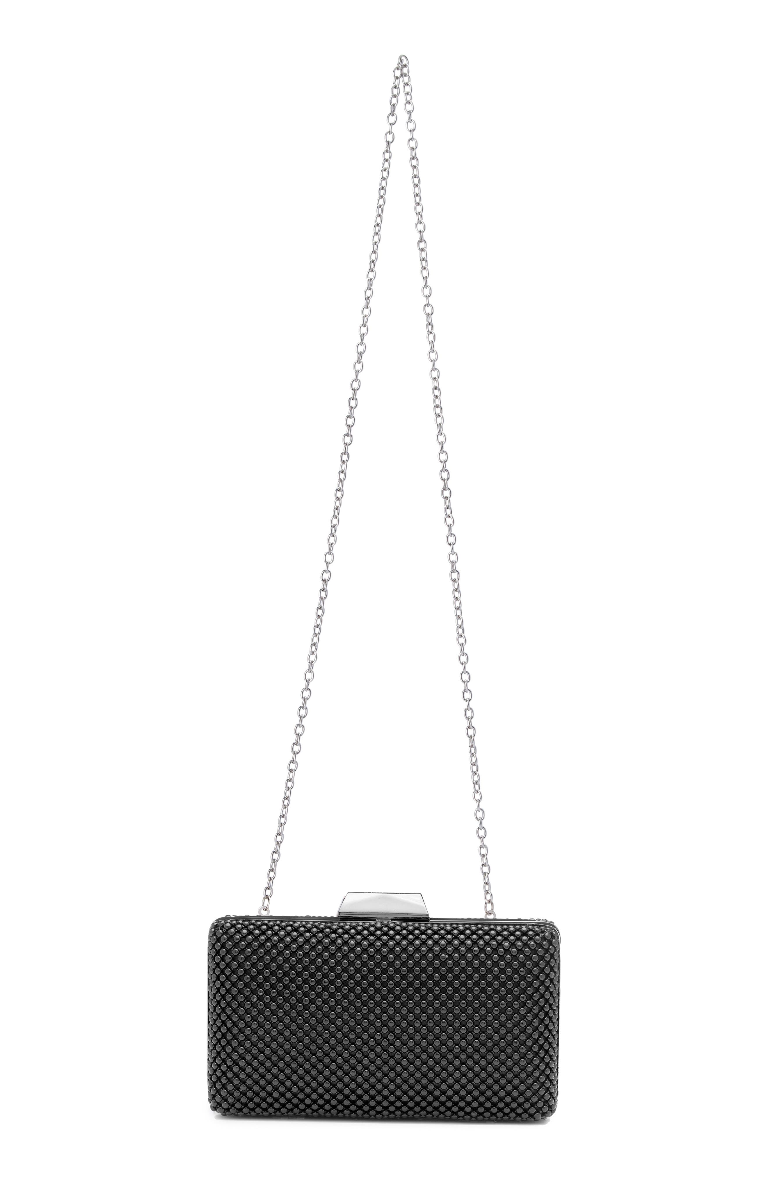Olga Berg Natasha Mesh Clutch, Alternate, color, Black