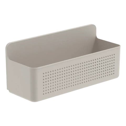 Wall Mounted Adhesive Storage Basket Organizer for Kitchen and Laundry