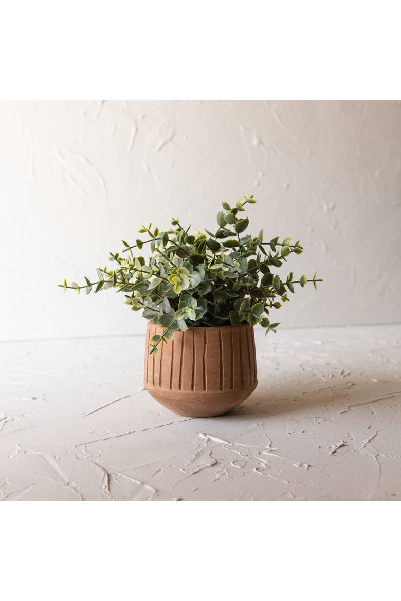 Routed Stripe Terracotta Planter, Alternate, color, Orange