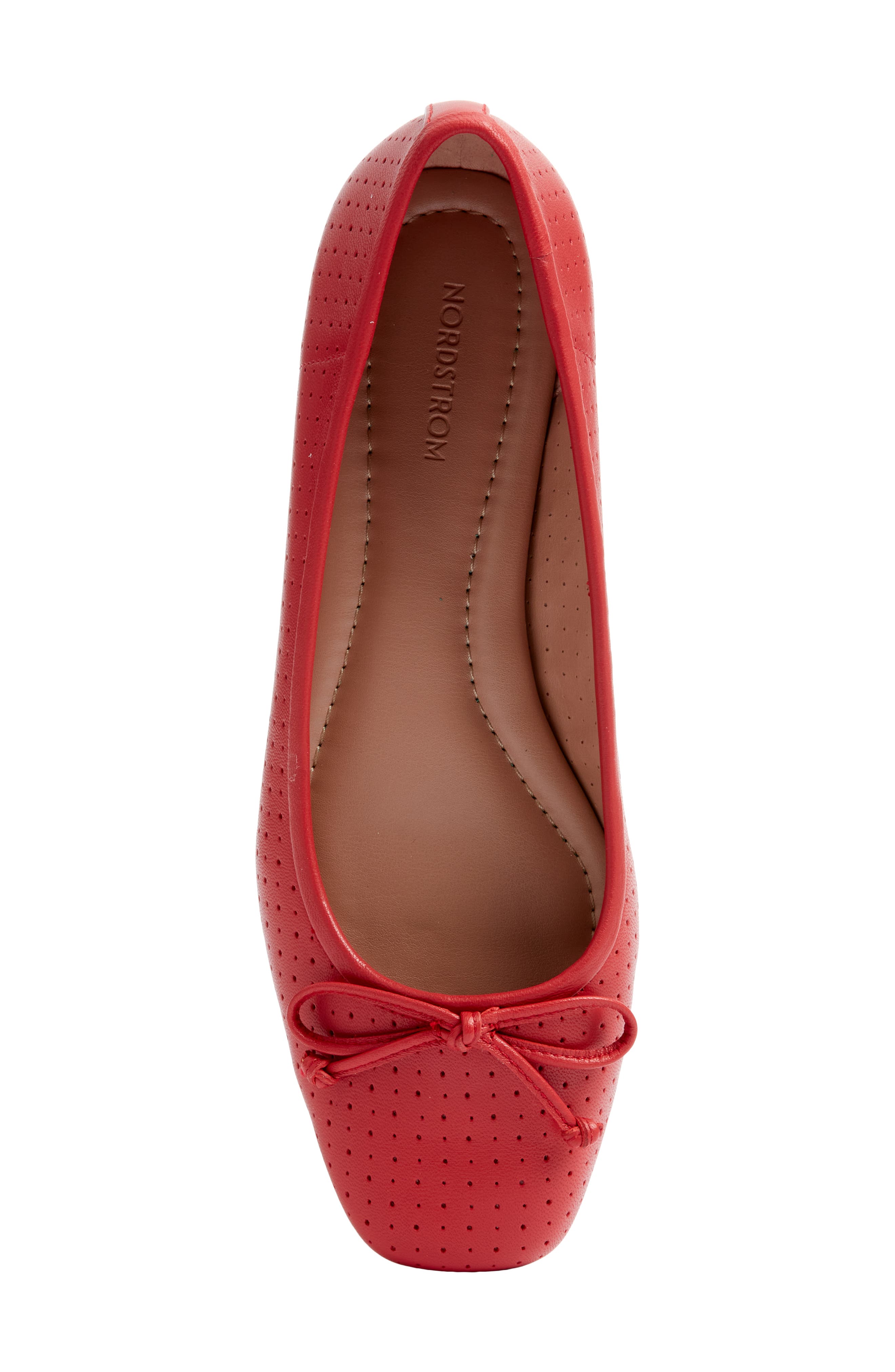 Ashton Perforated Ballet Flat, Alternate, color, RED POMPEII