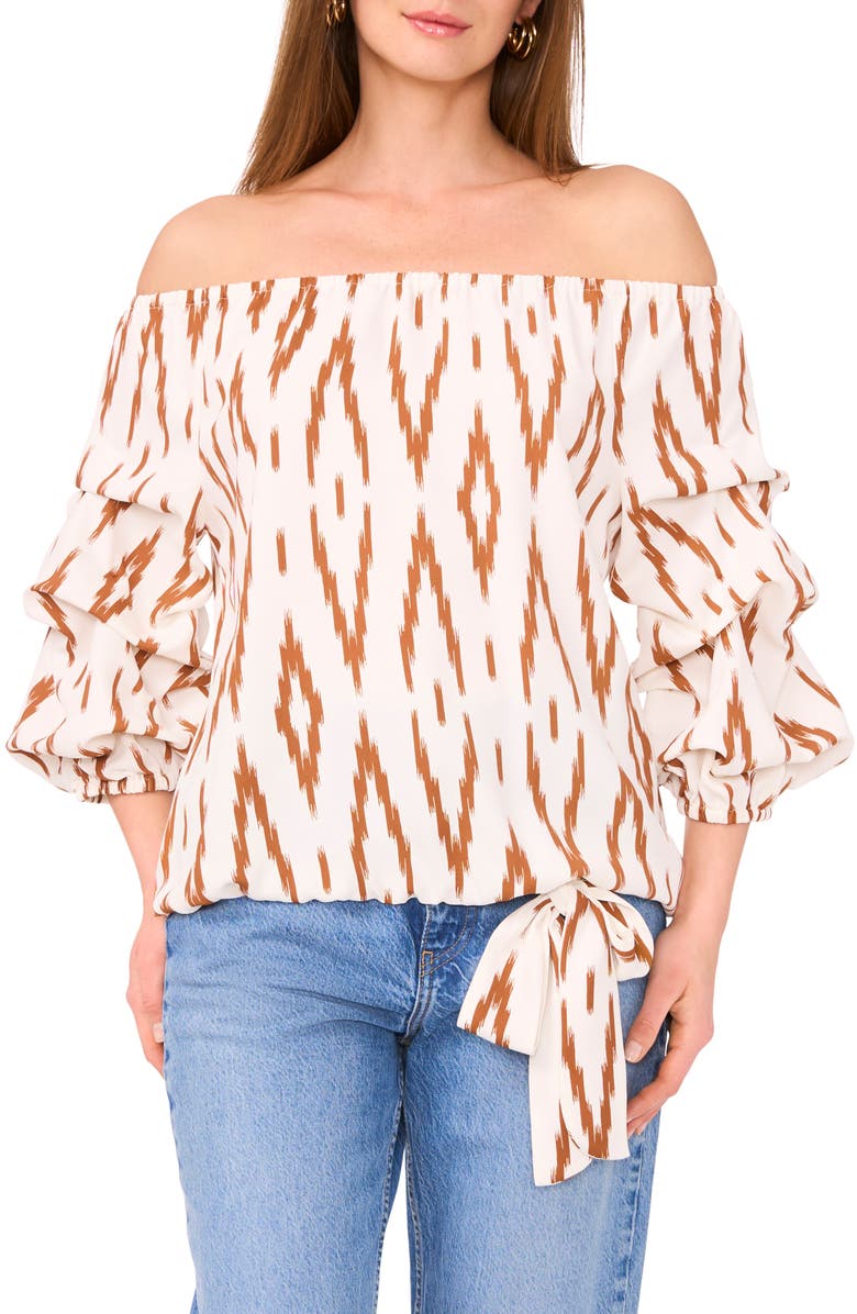 Vince Camuto Off the Shoulder Bubble Sleeve Top, Main, color, Argan Oil