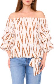 Vince Camuto Off the Shoulder Bubble Sleeve Top
