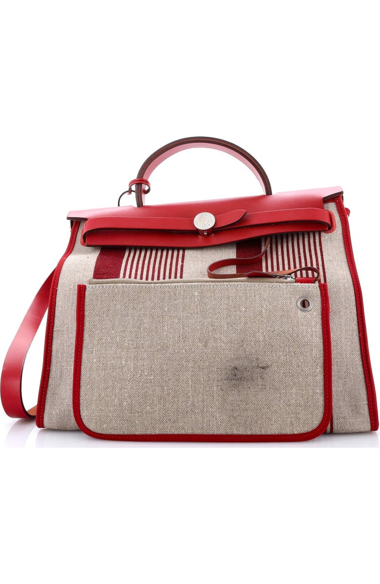 Pre-Owned Hermes Herbag Zip H Vibration Toile and Leather 31, Alternate, color, Rouge Piment