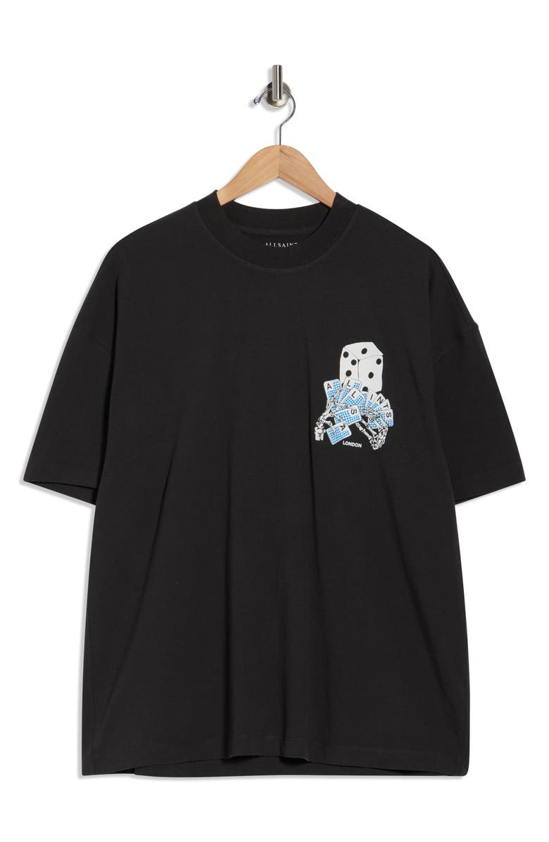 AllSaints Dealt Graphic T-Shirt, Main, color, Washed Black