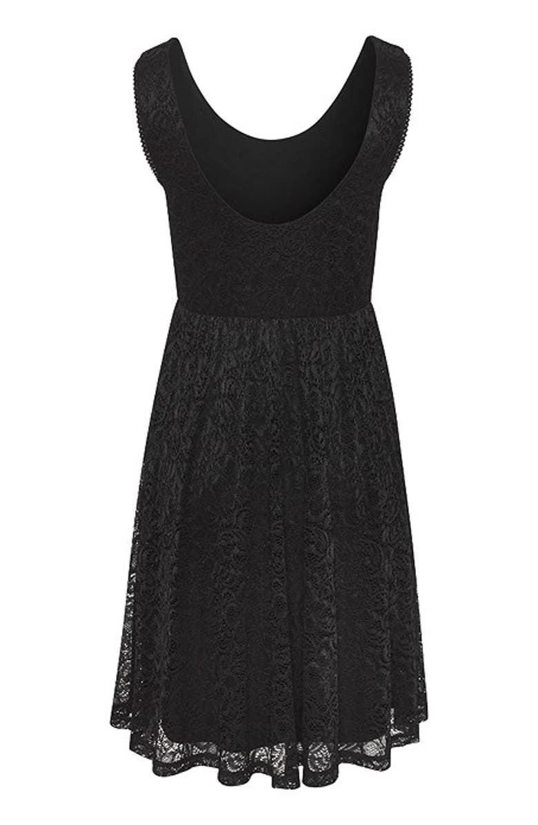 LASCANA Women's Sleeveless Lace Dress, Alternate, color, Black
