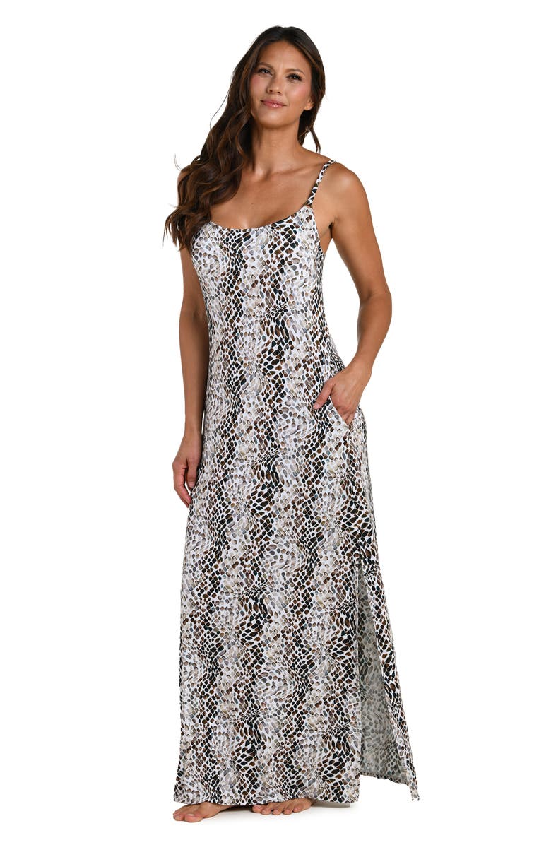 La Blanca Wild Whispers Print Maxi Dress, Alternate, color, Taupe