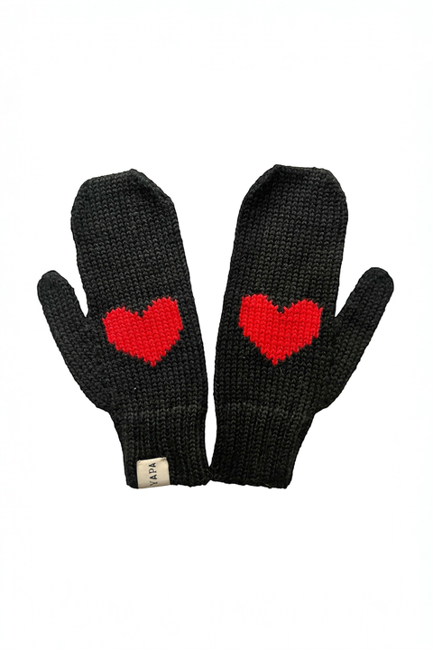 Heart Mittens Alpaca wool