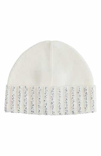 Crystal Cuffed Cashmere Beanie