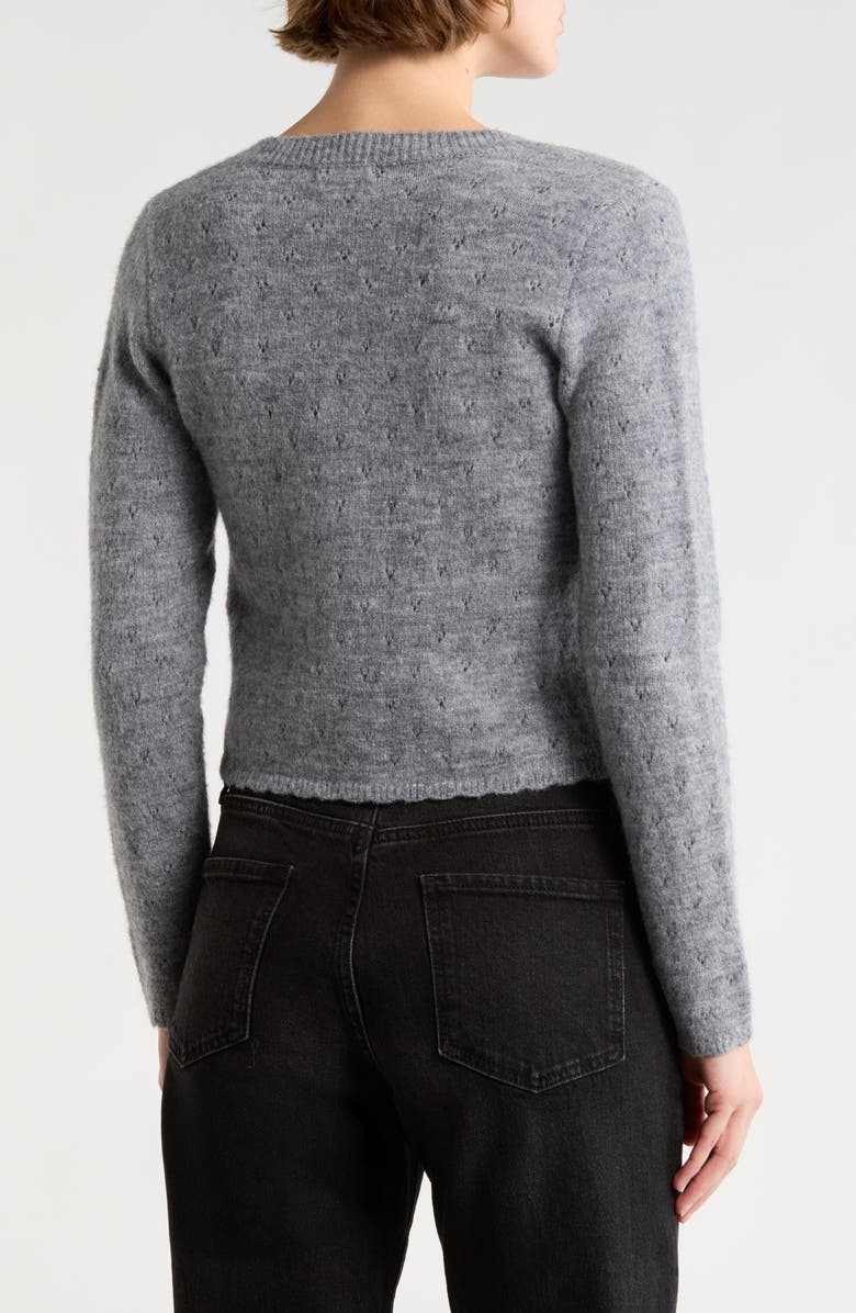 Lush Lightweight Button Front Crop Cardigan, Alternate, color, Heather Grey