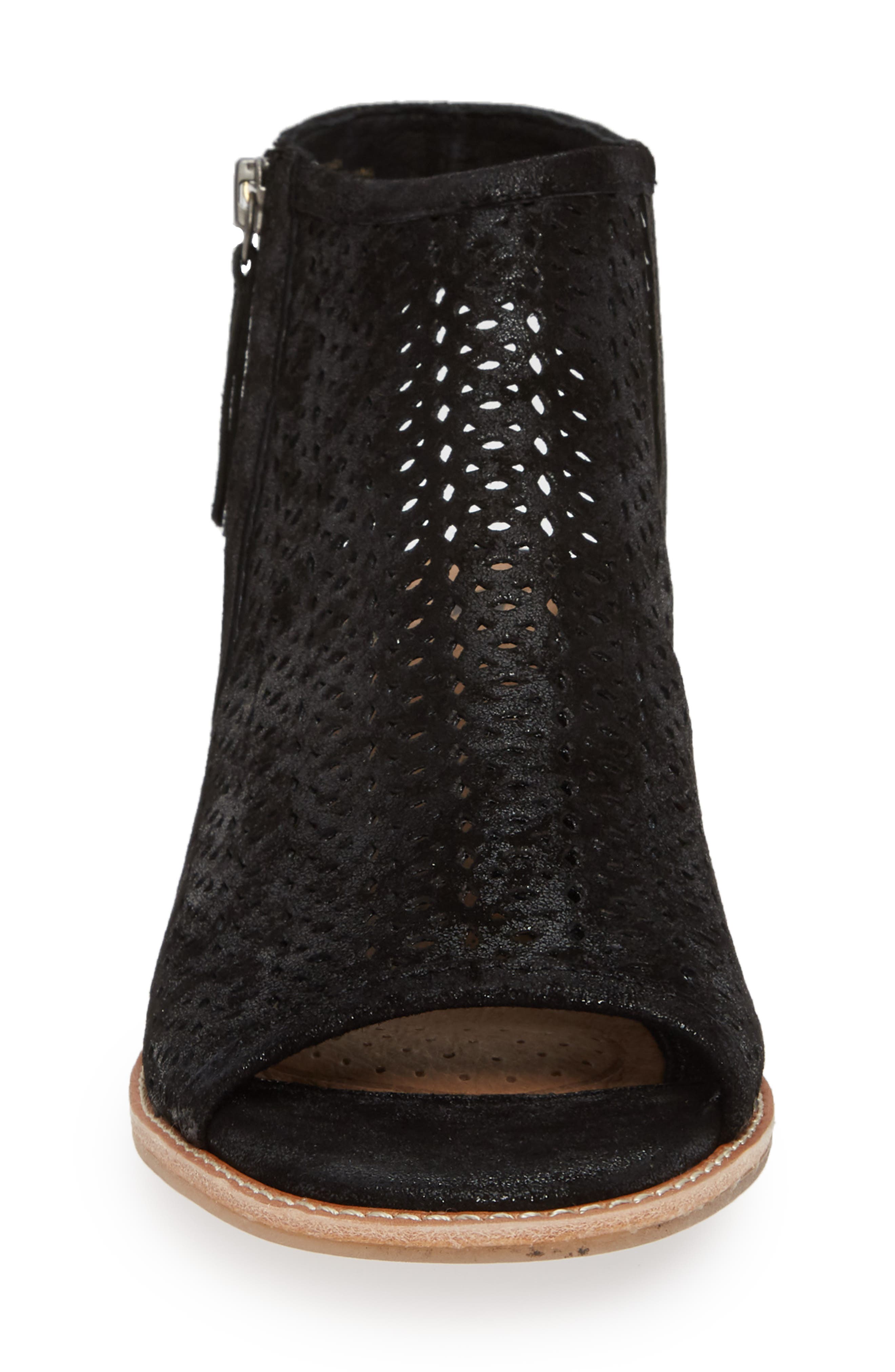 Natesa Perforated Sandal, Alternate, color, BLACK SUEDE