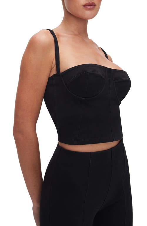 Good American Sculpt Bustier Denim Crop Top