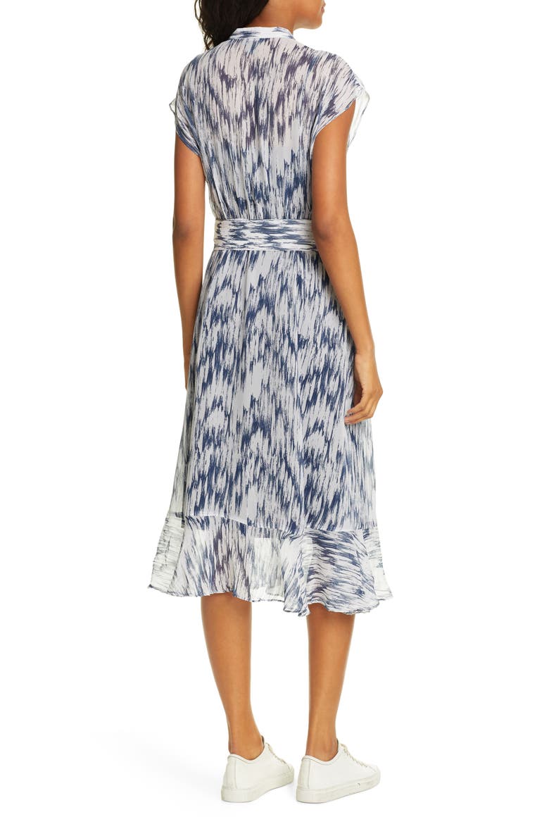 Dremah Silk Midi Dress, Alternate, color, NAVY MULTI