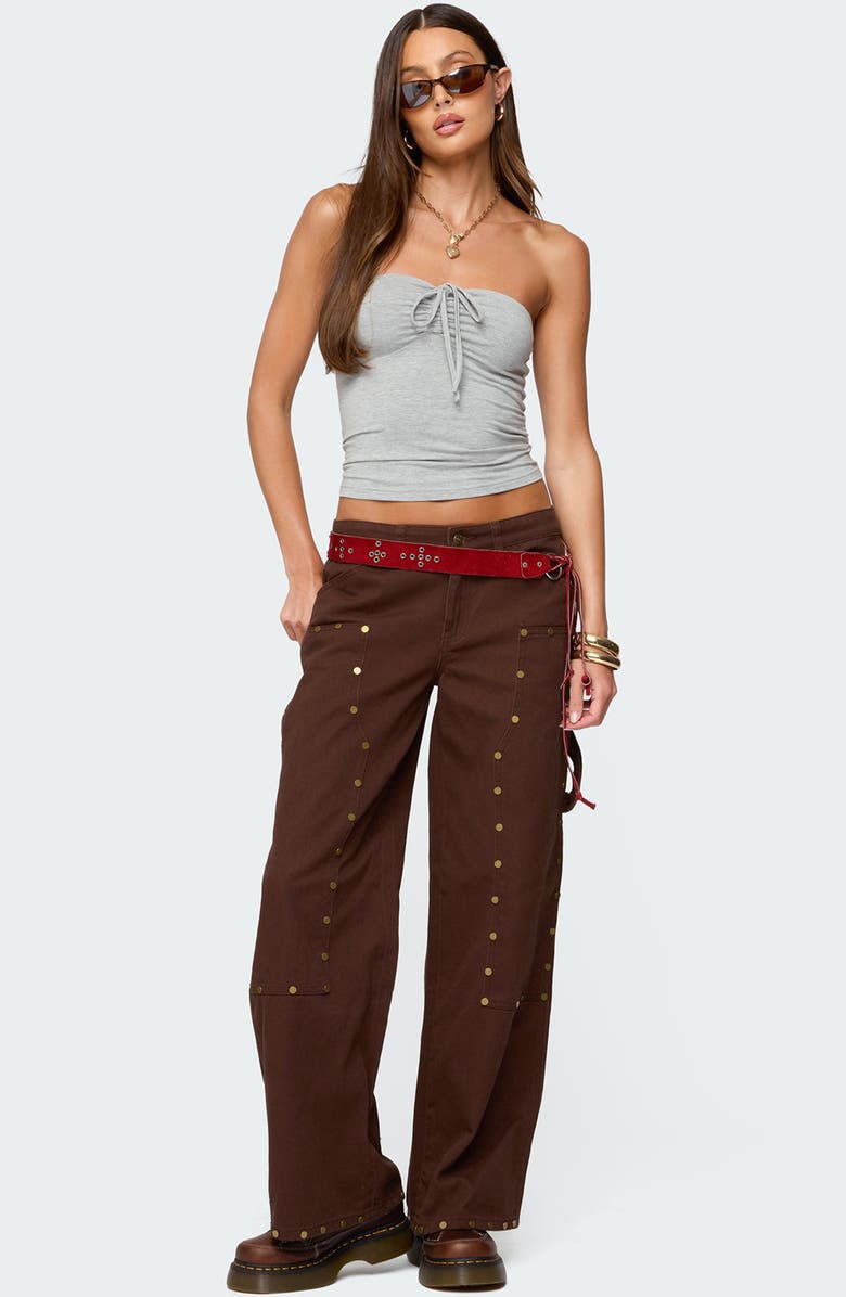 EDIKTED Annelise Strapless Tube Top, Alternate, color, Gray-Melange